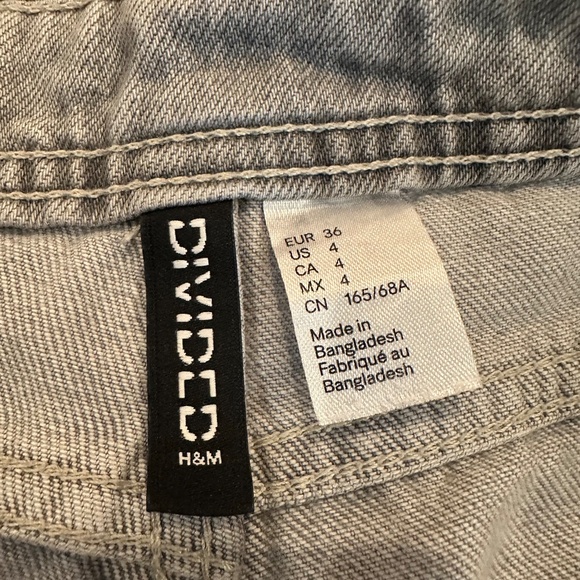 Divided H&M Super Wide Leg Gray Jeans Size 4 - Picture 4 of 8